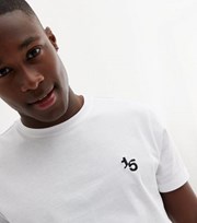 New Look White One Fifth Embroidered Logo T-Shirt